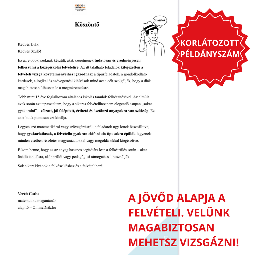 A Matek Nem Varázslat - Professzionális Felvételi Felkészítő