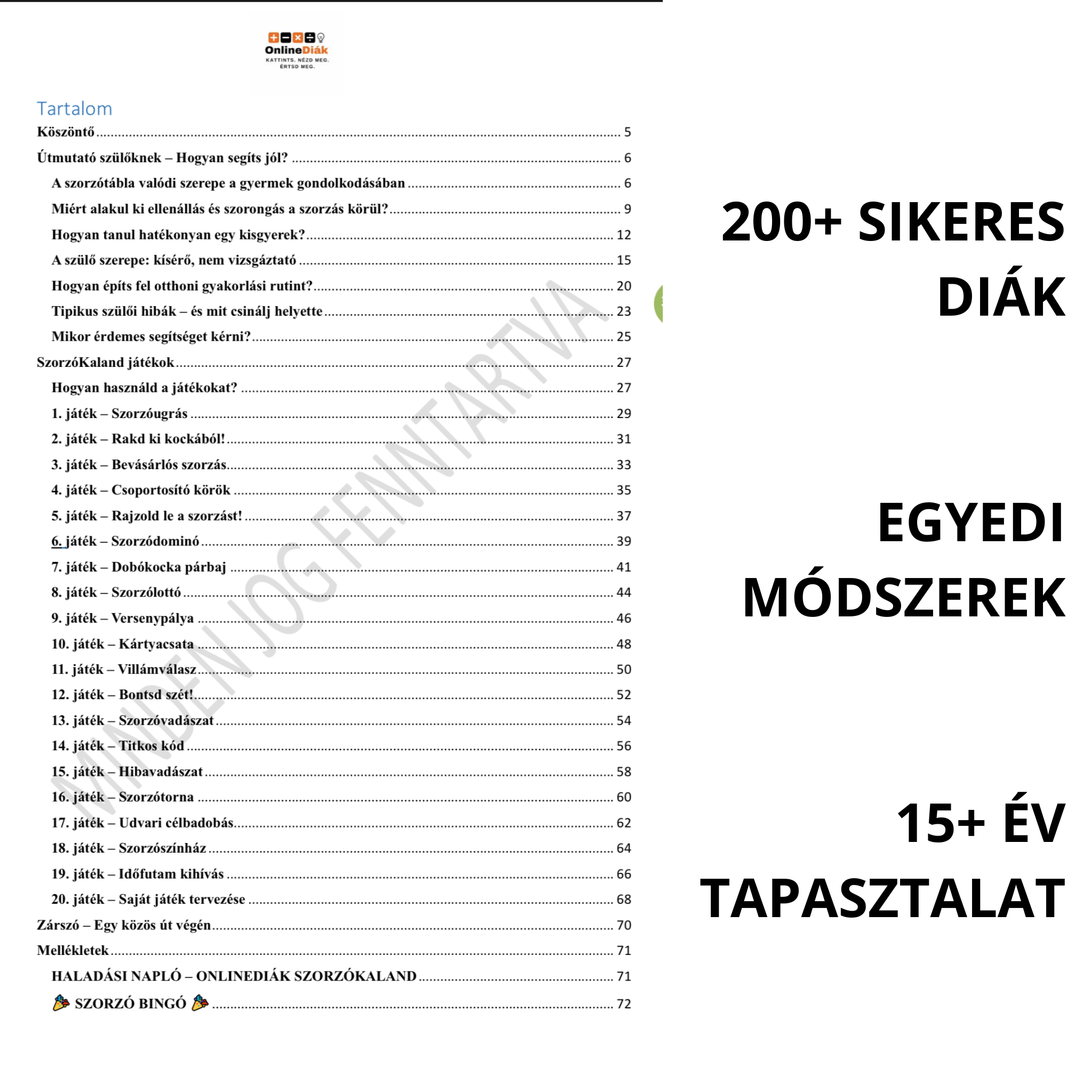 📘 SzorzóKaland – Stresszmentes szorzótáblatanulás otthon
