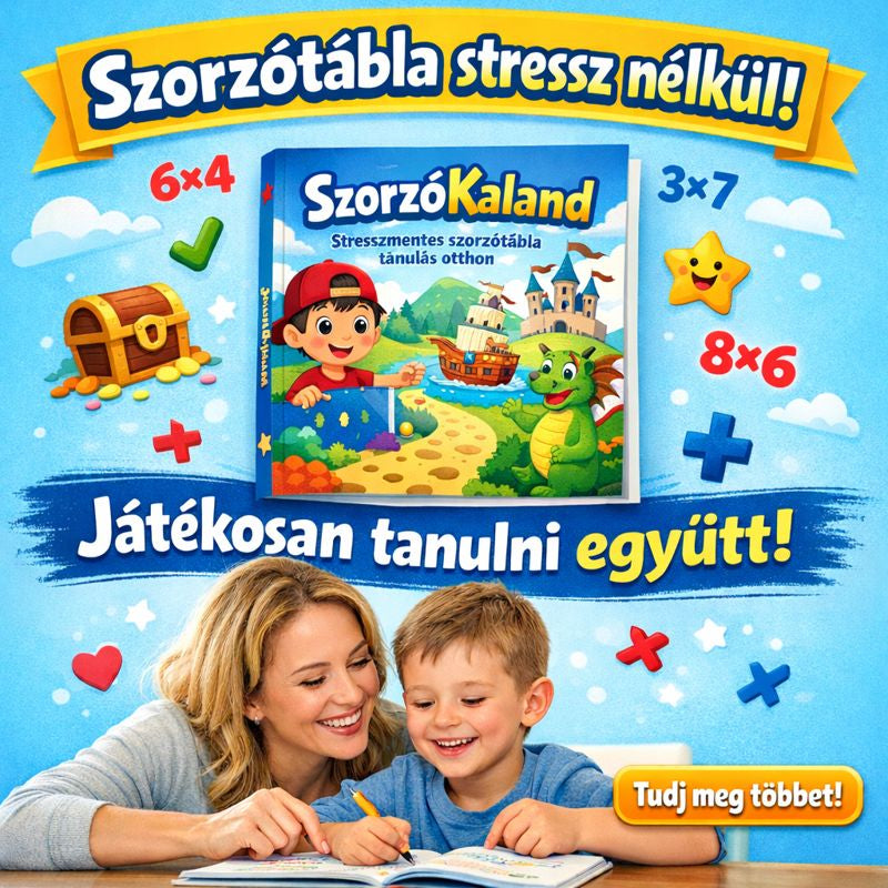 📘 SzorzóKaland – Stresszmentes szorzótáblatanulás otthon