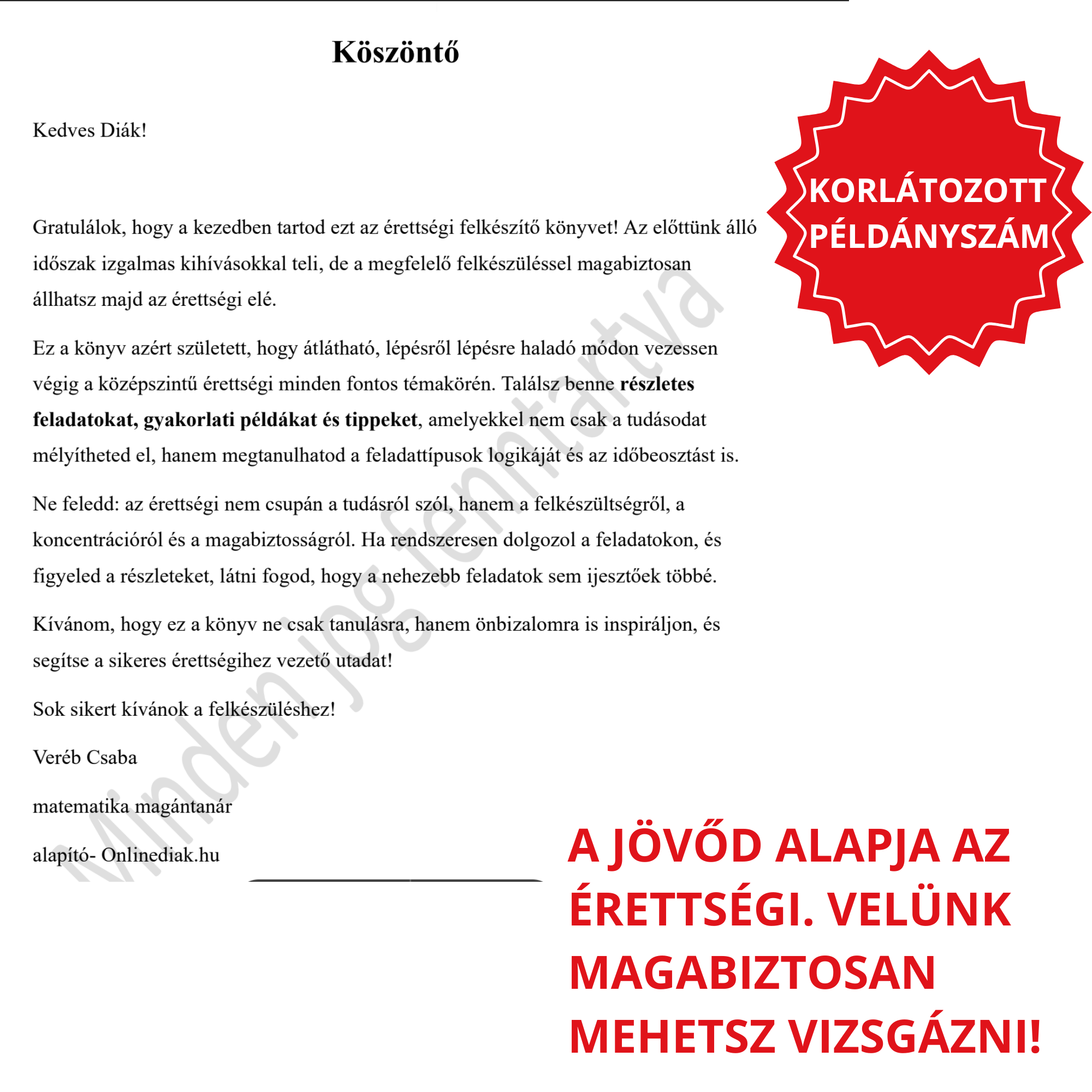 A Matek Nem Varázslat - Érettségi kiadás - Professzionális Érettségi Felkészítő